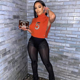 5 Cropped Vest Shirt - Orange