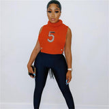 5 Cropped Vest Shirt - Orange